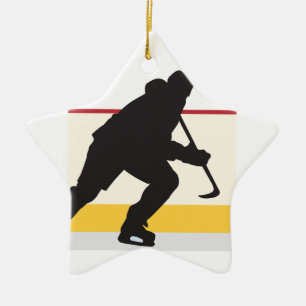 Eishockeyspieler unterwegs keramikornament