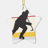 Eishockeyspieler unterwegs keramikornament (Links)
