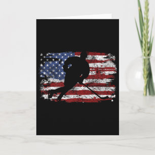 Eishockeyspieler USA Amerikanische Flagge 4. Juli  Karte