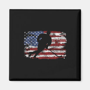 Eishockeyspieler USA Amerikanische Flagge 4. Juli  Magnet