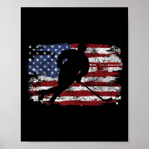 Eishockeyspieler USA Amerikanische Flagge 4. Juli  Poster