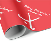Eishockeyspieler Weihnachtspapier Geschenkpapier (Rolleneckpunkt)