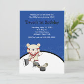 Eishockeysport zum Geburtstag Einladung (Stehend Vorderseite)