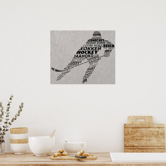 Eishockeysprachen Textkunst Poster (Küche)