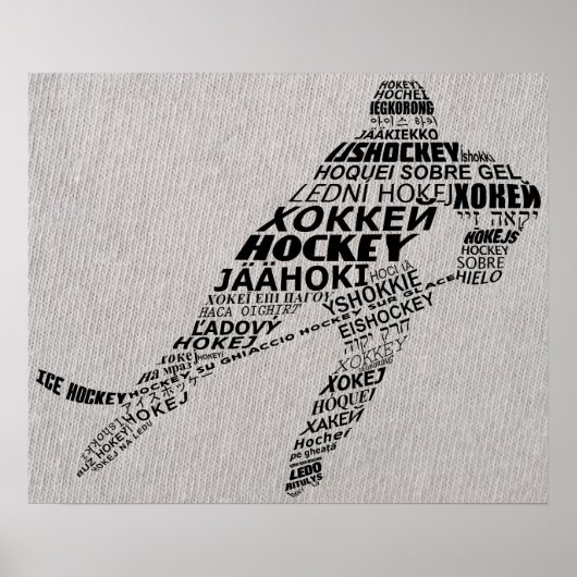 Eishockeysprachen Textkunst Poster (Vorne)