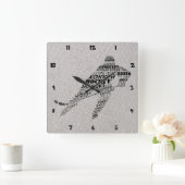 Eishockeysprachen Textkunst Quadratische Wanduhr (Zuhause)