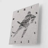 Eishockeysprachen Textkunst Quadratische Wanduhr (Winkel)