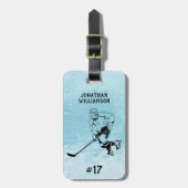 Eishockeyteam Spieler Doppelseitiges Monogramm Gepäckanhänger (Vorderseite vertikal)