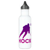 Eishockeywasserflasche lila geboren zum Spielen Edelstahlflasche (Links)