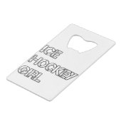 Eishockmädchen Geldbeutel Flaschenöffner (Rückseite Schrägansicht)