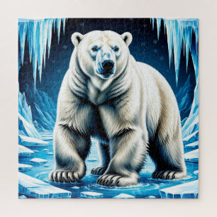Eishöhle der Arktis mit Eisbären - Klimawildnissze Puzzle