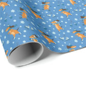 Eishunde-Muster-Wrap-Papierrolle       Geschenkpapier (Rolleneckpunkt)