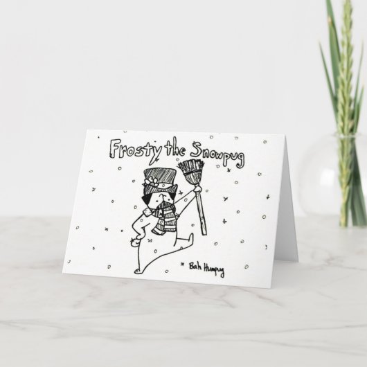 Eisig das Snowpug Feiertagskarte (Vorderseite)