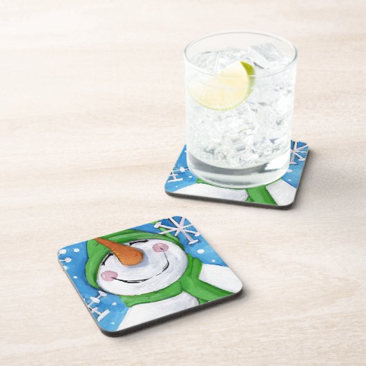 Eisig der glückliche Schneemann Untersetzer (Rechte Seite)