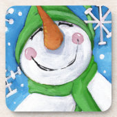 Eisig der glückliche Schneemann Untersetzer (Vorderseite)
