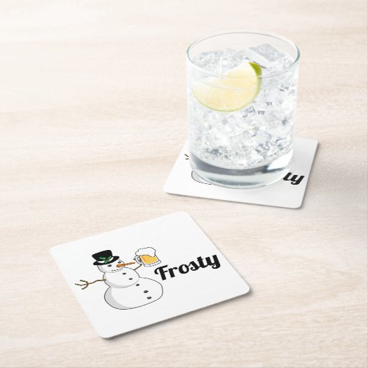 Eisig der Schneemann Rechteckiger Pappuntersetzer (Vor Ort)