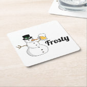 Eisig der Schneemann Rechteckiger Pappuntersetzer (angewinkelt)