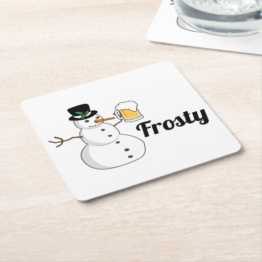 Eisig der Schneemann Rechteckiger Pappuntersetzer (angewinkelt)