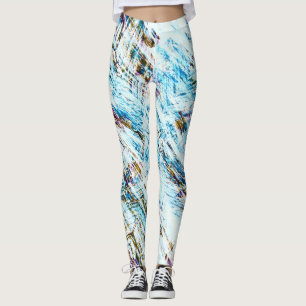 Eisig gestreifte Winter-Optik Leggings