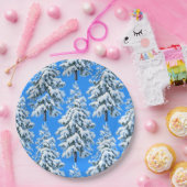 Eisige Baumträume Schneebedeckter Wald Pappteller (Party)