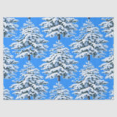 Eisige Baumträume Schneebedeckter Wald Seidenpapier (Vorderseite)