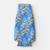 Eisige Baumträume Schneewald Flaschenkühler (Vorderseite)