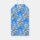 Eisige Baumträume Schneewald Geschenkanhänger (Rückseite)