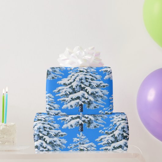 Eisige Baumträume Schneewald Geschenkpapier (Partygeschenke)