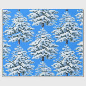 Eisige Baumträume Schneewald Geschenkpapier (Flach)