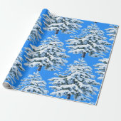 Eisige Baumträume Schneewald Geschenkpapier (Ungerollt)