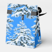 Eisige Baumträume Schneewald Geschenkschachtel (Rückseite)