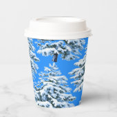 Eisige Baumträume Schneewald Pappbecher (Vorderseite)
