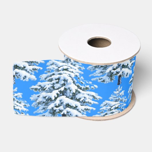 Eisige Baumträume Schneewald Ripsband (Spule)