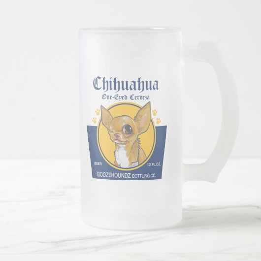 Eisige Bier-Tasse - einäugiger Chihuahua Cerveza Mattglas Bierglas (Rechts)