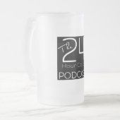 Eisige Bier-Tasse - Schwarzes Mattglas Bierglas (Vorderseite Links)