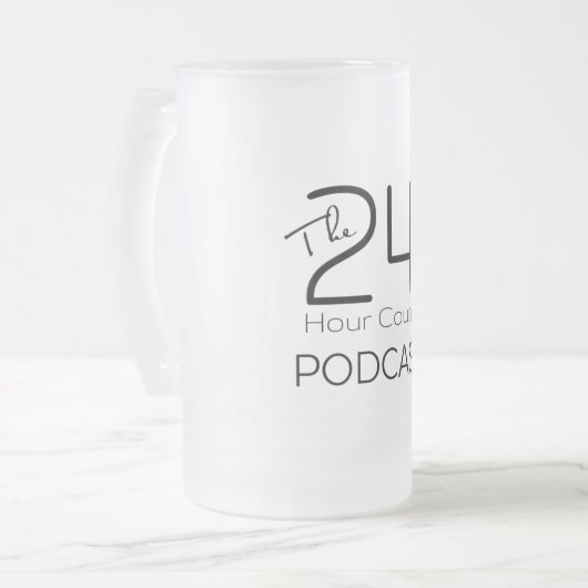 Eisige Bier-Tasse - Weiß Mattglas Bierglas (Vorderseite Links)