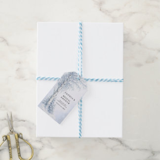 Eisige Birkenbaum-Hochzeitsdusche-Geschenkanhänger Geschenkanhänger