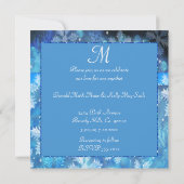 Eisige blaue Winter-Märchenland-Hochzeit Einladung (Rückseite)