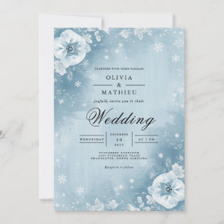 Eisige Blütenbogen-Hochzeit Einladung