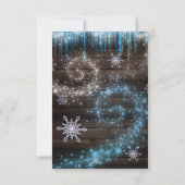 Eisige Eiszapfen Winter-Wunderland-Tischnummer Einladung (Rückseite)