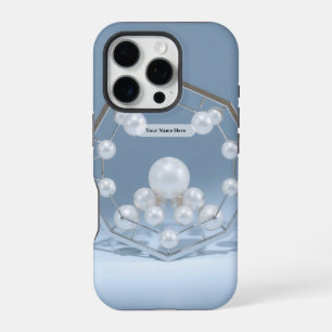 Eisige geometrische Perlen-Chrom iPhone 16 Pro Hülle