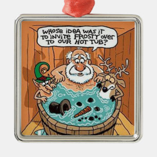 Eisige geschmolzene Sankt erschrockene Silbernes Ornament