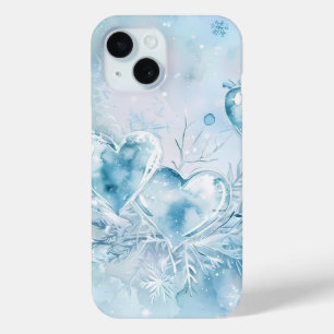 Eisige Herzen und Schneeflocken Wasserfarben-Handy Case-Mate iPhone Hülle