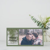 Eisige Kiefern frohe Feiertage Feiertagskarte (Stehend Vorderseite)