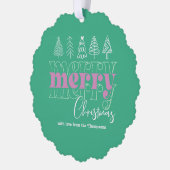 Eisige Minze Kritzeleien Frohe Weihnachten Andenke Ornament Karte (Links)