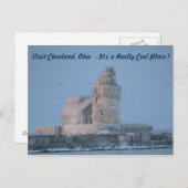 Eisige Postkarte des Leuchtturm-(Besuch Cleveland) (Vorne/Hinten)