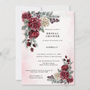 Eisige Rosen Winter Brautparty Einladung