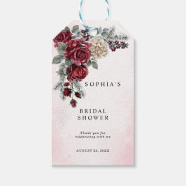 Eisige Rosen Winter Brautparty Geschenk-Tags Geschenkanhänger
