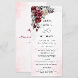 Eisige Rosen Winterhochzeit Menükarte