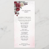 Eisige Rosen Winterhochzeitsprogramm Programm (Rückseite)